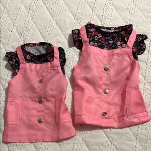 Pink Floral Dog Dresses lot of 2